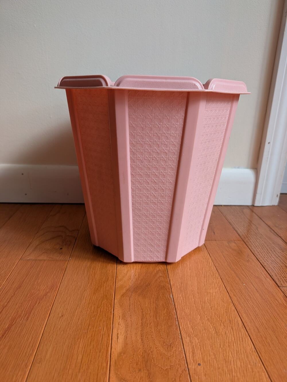 Vintage Pastel Rubbermaid Wastebasket Plastic Trash Can Vanity Grandma Core